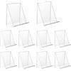 Yuaaoh Supporto per Libri Trasparente in Acrilico 10 Pezzi - Espositore Plexiglass da Tavolo per Cucina, Ristorante, Bar, Poster, Menù, Biblioteca Scolastica (10x11,5x13cm)