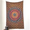 MOMOMUS Arazzo da Parete Mandala - Arte Murale Etnico 100% Cotone - Ideale come Arazzo Mandala da Parete e Telo Indiano per Sala Yoga - Blu-Giallo, 135x210 cm