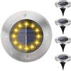 Oskuglin Confezione 4 Luci Solari Acciaio Inox, IP65, 8 LED,