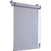 OBdeco - Tenda avvolgibile oscurante, tenda termica, 55 x 160 cm (larghezza del tessuto 51 cm), grigio chiaro, senza fori, rivestimento dello stesso colore, Oeko-Tex Standard 100, protezione della
