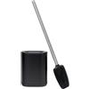 Erreke Scopino Bagno WC Silicone, Spazzolone Bagno WC in Acciaio Inossidabile, Scopini Silicone Flessibile Più Igienico, Moderno ed Elegante, Supporto Scopetino, Nero