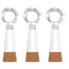 leegoal Luci LED a forma di bottiglia in sughero, impermeabili, ricaricabili, USB, con 20 LED, ideali per decorazioni natalizie fai da te (bianco freddo, 3 pezzi)