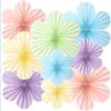 WUBAYI 9 ventagli di carta con fiori multicolore pastello - Set di decorazioni per feste di compleanno, matrimoni, baby shower, aula, tea party e sfondo da parete