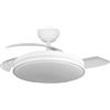 YATEK Rubia Ventilatore da Soffitto con Luce LED 60 W, Bianco, Pale Retrattile, Motore DC Silenzioso, 6980 Lumen, 6 Velocità, Telecomando, Illuminazione Dimmerabile, Funzione Estata/Inverno, Ø 107 cm