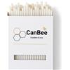CanBee Candele di cera 40 Candele Sottili Bianche in Cera d'Api Naturale 21 cm x 6,5 mm - Lunga Durata, Combustione Pulita Senza Fumo - Ideali per Rituali, Meditazione e Yoga - CanBee