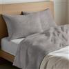 Mahome Set Lenzuola Francese Cotone 100% Puro Italiano Morbido - Completo Letto Francese Lenzuolo Sopra 200x300, Lenzuolo con Angoli Sotto 140x200+h25, 2 Federe 50x80 - Made in Italy
