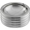Relaxdays Set da 9 Posacenere Antivento, con Coperchio Ribaltabile, per Interni e Esterni, Acciaio Inox, HxD: 5,5X11,5, Argento