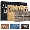 hadefa Cartello in legno personalizzato per regalo, tavola in legno personalizzata, decorazione rustica vintage (45,7 x 17,7 cm)