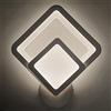 damastoreitalia Universo Applique LED da parete 12W luce fredda 6500K, moderna geometrica a doppio rombo, 960 lumen, IP20, 30x26 cm, lampada da interno in metallo e acrilico (Doppio rombo - Luce fredda 6500K)