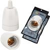 ISOLATECH 2pcs E27 portalampada in ceramica con scarico di tensione LED lampadine a risparmio energetico (max.250V/4A) lampadine domestica incasso soffitto cucina presa bagno resistente al calore