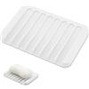 LABUYI Portasapone in Silicone 1 Pezzo Portatile per Bagno e Cucina (Bianco)