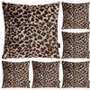 Hodeacc 6 pezzi fodere per cuscini serie leopardate stampate,morbido peluche a tema animale pelliccia sintetica decorativa federa per cuscino decorazioni per la casa,20x20 pollici (solo custodia)
