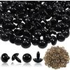 TOAOB THE ONE AND ONLY BABY TOAOB 50 Pezzi Occhi di Sicurezza per Amigurumis con Rondelle 18 mm Nero Grandi Plastica Occhietti per Bambole Creazione Animale all'Uncinetto Pupazzi Creazione Artigianato Lavoretti
