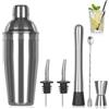 JASTOO Set di shaker per cocktail， set da cocktail da 750 ml（25 oz）,6 pezzi in acciaio inox, accessori professionali per barista, per casa, bar, feste，per cocktail, per gin