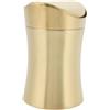 Generic Cestino Piccolo in Acciaio Inox 304 Color Oro con Coperchio A Battente - Elegante Pattumiera da Scrivania per Camera da Letto, Ufficio, Bagno O Auto.