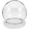 NIYANGLE Cupola di Vetro Rotonda con Base Bianca in EVA Campana di Vetro per Fiori Conservati e Sfere di Neve Espositore Fai da Te per Decorazioni Natalizie e Composizioni Creative