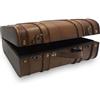 SAFE Valigetta in Legno Ideale Come Regalo di Nozze per Coppia di sposi - Cassapanca in Legno con Supporto e Manico - forziere del Tesoro dei Bambini 390 x 240 x 150 mm