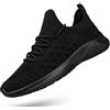 Feethit Scarpe da passeggio da uomo antiscivolo leggere e traspiranti scarpe da corsa comode scarpe da ginnastica alla moda per uomo, nero, 44.5 EU