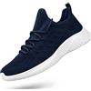 Feethit Mens Slip On Walking Shoes Lightweight Breathable Non Slip Running Shoes Comfortable Fashion Sneakers for Men Blue Size 8