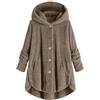 Generico Felpa Donna con Cappuccio Invernale Pullover Cappotto in Pile Teddy Pigiama Donna in Velluto Caldo Inverno e Autunno Giacca Peluche Giacca in Pile con Bottoni Offerte Lampo Del Giorno