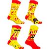 PS PROUTHS Calze Spagna Uomo Donna (4 paia) Calze con disegni spagnoli Paella, Tori, Sivigliana e Fenicottero, 98% Cotone, Taglie (35-40/40-46), SPAGNA X4-(40/46), 40-46