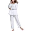 oytto Camicia da notte da donna a maniche lunghe, in cotone, stile vittoriano Manica lunga bianca. XL