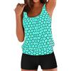 Sonnena Tankini Donna Mare Curvy a canottiera, Costume da Bagno Tankini Set Due Pezzi con arricciature, Costumi da Bagno Donna Curvy 2 Pezzi Tankini Set