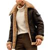Generico Giubbotto Invernale Uomo Pelle Stile Vintage Giacca Moto Impermeabile Giacca Tuta Elegante Giubbotto Leggero Sportiva Giacca Calda Uomo Trekking Casual Winter Jacket Men Cappotto Softshell Antivento