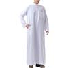 pvucpot Kaftan Marocchino,Abaya Uomo a Maniche Lunghe con Colletto Alto,Caftano Uomo con Tasca, Vestito Musulmano Uomo,Vestito Arabo Uomo, Abito di Preghiera Islamico Ramadan,Regalo per Coppia Casual