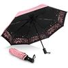 FuWinet Ombrello pieghevole automatico - Antivento Anti Pioggia/Sole Sakura Ombrello Pieghevole (Auto-Pink)