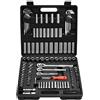 VEVOR Set di Bussole, 149 Pezzi, Set di Bussole e Cricchetti da 9,5/6,4/12,7 mm, SAE e Metriche, Profonde e Poco Profonde, con Punte, Accessori e Custodia, Acciaio Legato CR-V, per Riparazioni Auto