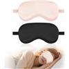 HOTUT Set di 2 mascherine da notte, Maschere per Dormire, maschera per gli occhi super liscia per Dormire, per Donna e Uomo maschera occhi e dormire antiluce cinturino elastico (Nero Rosa)