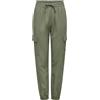 ONLY ONLCARO MW Lin Pull-UP Cargo Pnt Noos, Pantaloni Cargo Donna, Oil Green,