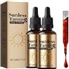 BASTOUR Gocce autoabbronzanti da bere, gocce da bere per abbronzare, Sunless Tanning Drops To Drink, Autoabbronzante Viso & Corpo Bio, Veloce Abbronzatura per tutti i tipi di pelle, 60ml (2 bottiglie)