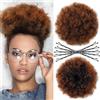 SAISIFEN Afro Puff Coulisse Coda Di Cavallo Estensioni Dei Capelli Con Clip per Le Donne Nere Capelli Bun Afro Pezzi Di Capelli Ricci Con 10 Pezzi Perni Di Capelli (Diametro 20 cm 8 Pollici, #1BT30)