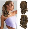 Cybelleza Coda Capelli Extension Clip Claw Coda di Cavallo con Pinza Mossi 35cm Posticci per Capelli Ricci Ponytail Sintetici Lunghi Corti Coda Finta Ondulati, Cenere marrone