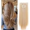 Gairyan Extension Clip Capelli Lisci 6pcs Extension Capelli Finti Clip Posticci per Capelli Naturali Sintetici Clip in Hair Extension Morbido Parrucchino Lungo Dritto Full Head, Biondo Miele & Biondo