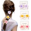 BIKPRST 4 Fermagli Per Capelli A Forma Di Fiore, Mollettone Per Capelli Fiori In Plastica,Pinze Per Capelli Fiori Clip Artiglio Da Donna,Da Donna, Con Fiori Hawaiani, 3 Colori