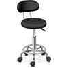 Bonnlo Sgabello da Ufficio con Schienale, Sgabello con Ruote, Sedia Girevole e Altezza Regolabile 48-58 cm, Rivestimento in Finta Pelle, per Salone di Bellezza e Ufficio
