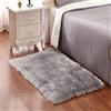 DQMEN Faux pelliccia di agnello di pecora tappeto,Pelliccia sintetica Tappeto vello di pecora (Grigio, 60 X 90cm)