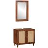 vidaXL Mobile da Bagno 2 pcs Nero e Oro Legno di mango massello, Mobile Bagno Moderno, Cassettiera Rettangolare, Sopra Muro, Set Compatto, Organizzatore Multiuso per Interni