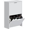 MERCATONE GERMANVOX da oltre 40 anni arr Scarpiera Salvaspazio Slim Bianca 2 Ribalte 50x22x75 cm