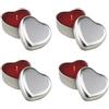noTrash2003 Set di 4 Candele a Forma di Cuore, in Scatola di Metallo, Idea Regalo per San Valentino, Profumo di Vaniglia