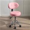 HDHNBA Sedia da Ufficio Moderna - Sgabello Girevole Rotabile con Schienale Basso e Altezza Regolabile - Sedia Lavorazione Girevole con Poggiapiedi per Ufficio,Casa,Salon o Disegno(Rosa,Conf. da 1)