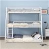 Trdlpyn Letto a Castello a 3 Posti 90(120)(140) x 200 cm, Letto Triplo Struttura in Metallo, letto in ferro per Bambini, Adolescenti e Adulti, Letti a Tre Piani, Bianco