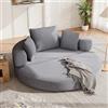 Gelukueub Divano pieghevole multifunzionale indipendente (Boneless Couch) - Letto ovale con cuscino, divano modulare, rivestimento in tessuto di velluto (173 x 176 cm), adatto per appartamenti, soggiorno