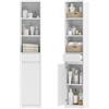 HOMCOM Mobile Bagno Alto 172cm, Mobiletto Bagno Salvaspazio con Cassetto, Ripiano Regolabile e Ante Soft Close, Scomparto Aperto, per Lavanderia, Moderno, 33x30x172 cm, Bianco