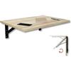 KDR Produktgestaltung KDR - Tavolo pieghevole da parete, 60 x 40 cm, montaggio a parete, salvaspazio, tavolo da pranzo, scrivania e tavolo da cucina, ideale per piccoli spazi e home office (quercia)