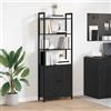 Generico Armadio per Libri Rovere Nero 60 x 24 x 161 cm,Nero,20.82kg,883856