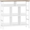 Fobyfurny Libreria Scaffale, 106 x 33 x 100,5 cm, Marrone/Bianco